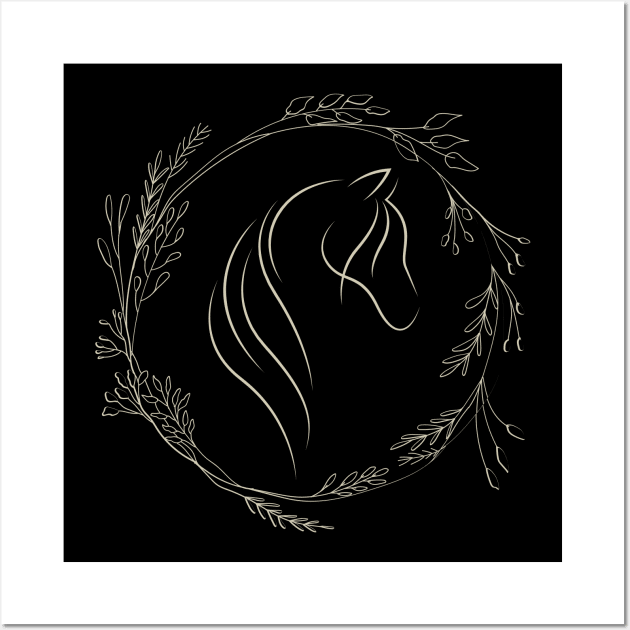 Horse Floral Design Wall Art by NICHE&NICHE